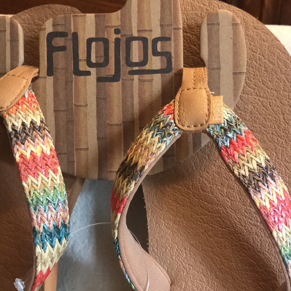 NWT~ Flojos Multicolor Flip Flops - Picture 2 of 5